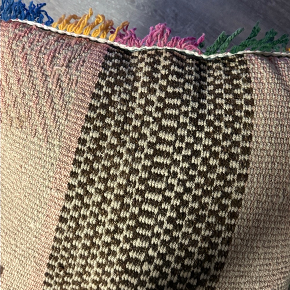 NATURAL LIFE Woven Pillow with Colorful Fringe - Picture 11 of 11
